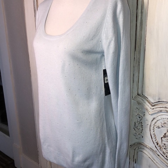 Debbie Morgan Embellished Blue Moon Scoop Neck Long Sleeve Sweater S/M NWT - Picture 4 of 13